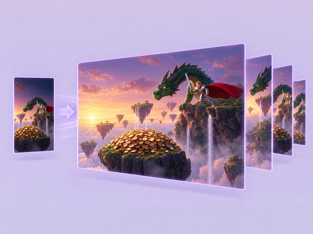 One video reframed into several aspect ratios